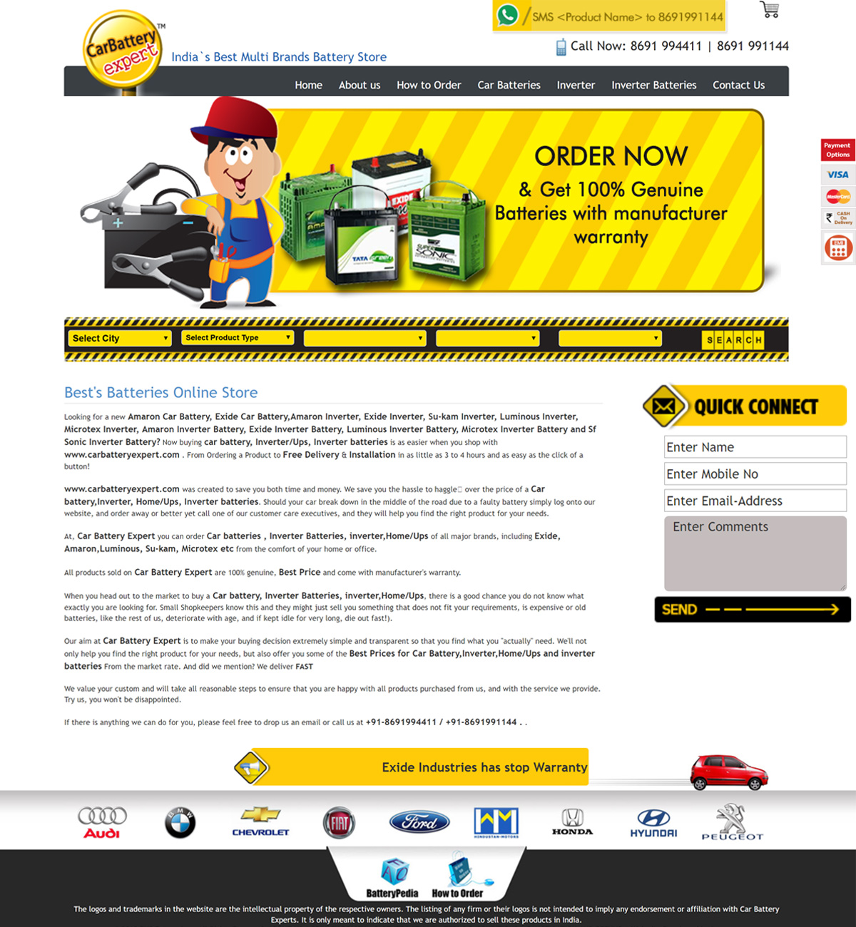Website Design and Branding For Startup - Online Application For Selling Car Batteries