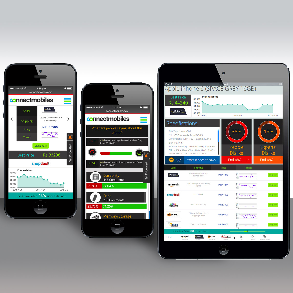 UI Design Website For Mobile Search Platform