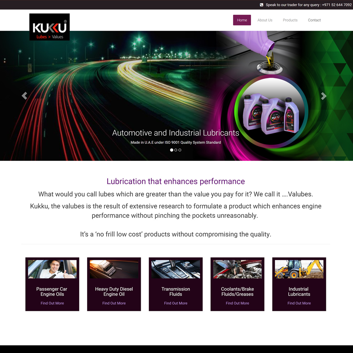 Mobile Ready Website For Automobiles & Industrial Lubricants Trading Company