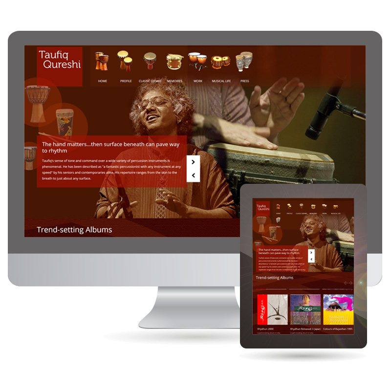 UI Design & Responsive Website for Percussionist